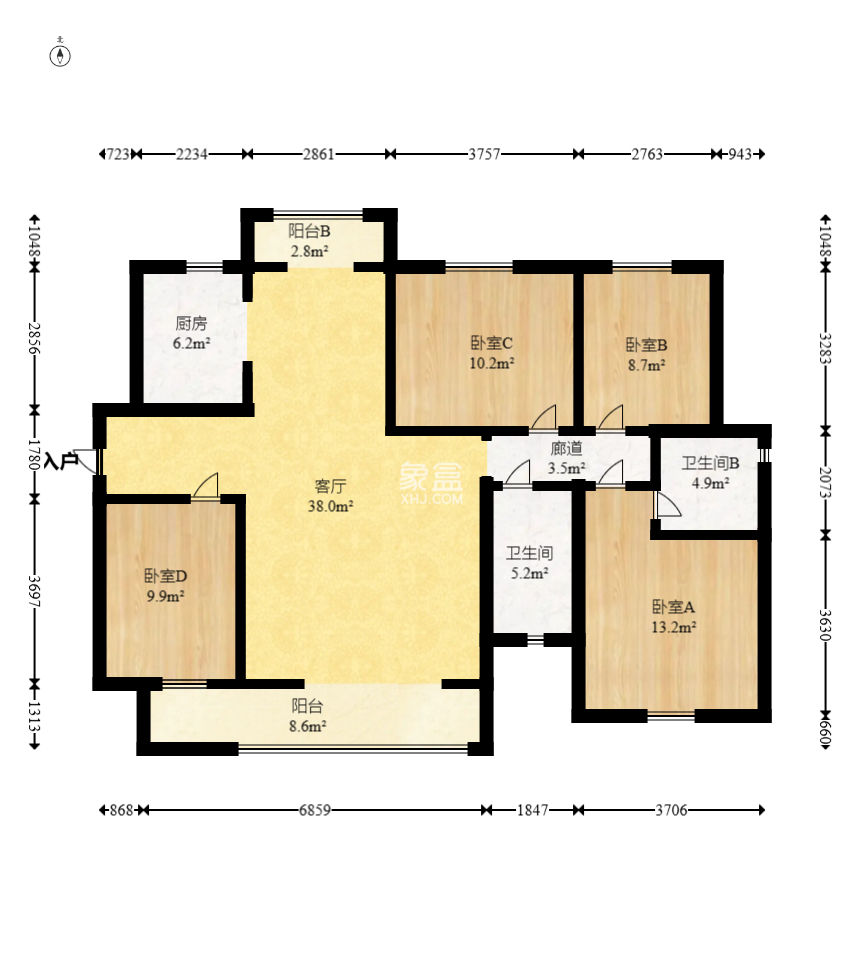 中建梅溪湖中心  4室2廳2衛(wèi)   238.00萬