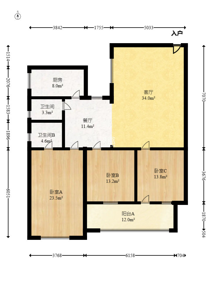 湖南省国税局宿舍（侯家塘温尔登超市边）  3室2厅2卫   230.00万