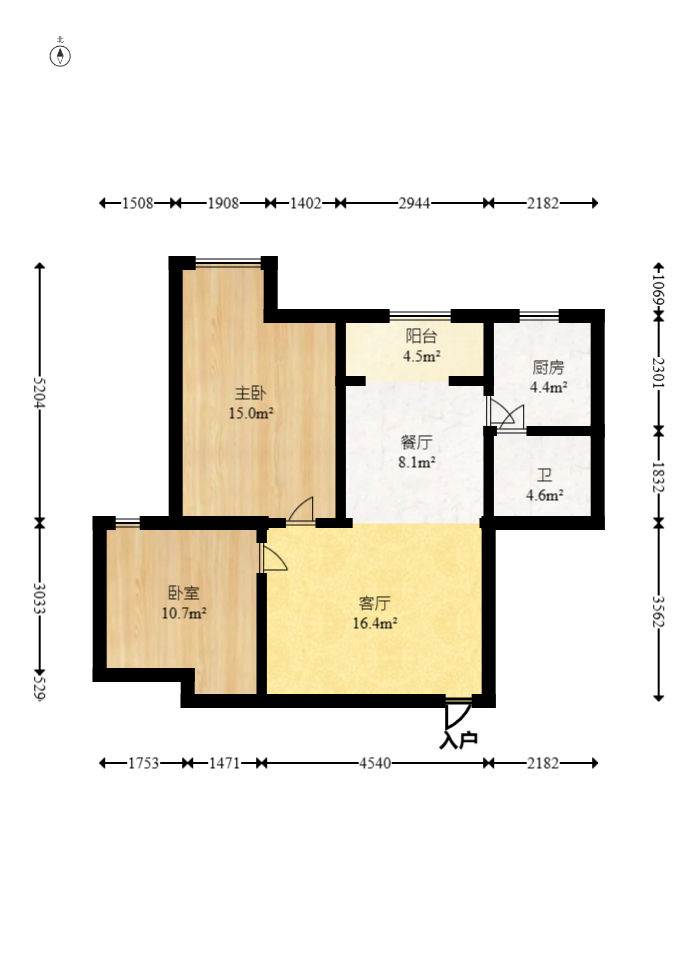 湘域中央  2室1厅1卫   115.00万室内图1