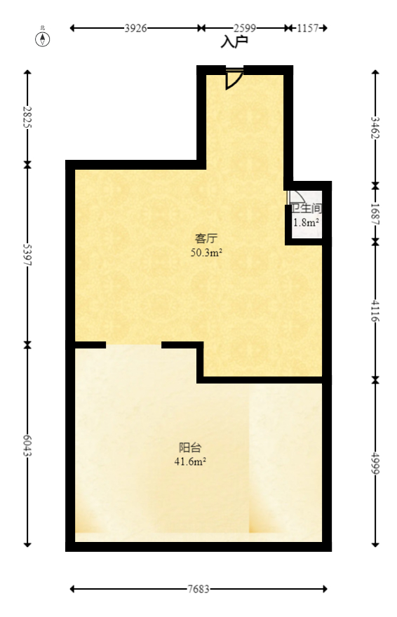 东业苹果社区  4室2厅2卫   60.00万室内图1