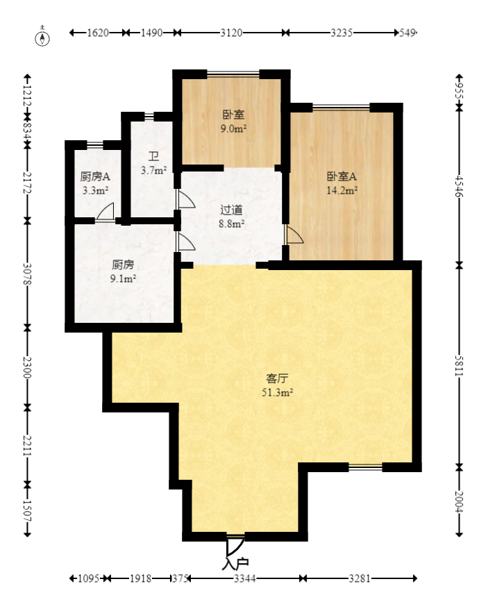 湘龙家园  5室2厅1卫   398.00万室内图1