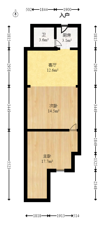 MOMA当代广场  2室1厅1卫    38.0万 MOMA当代广场  2室1厅1卫    38.0万户型图