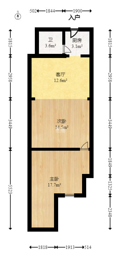 MOMA当代广场  2室1厅1卫   38.00万