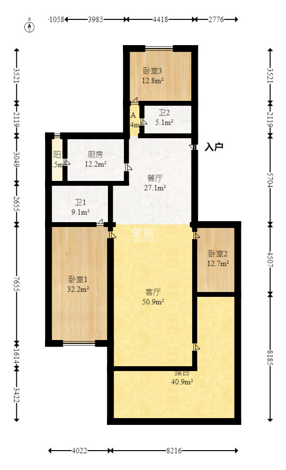 融科檀香山（融科紫檀、香山国际）  4室2厅2卫   488.00万
