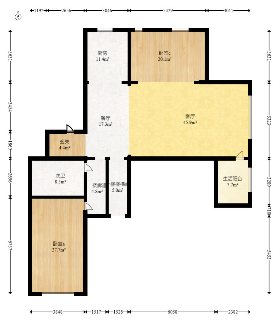 建发央著  4室2厅2卫   380.00万室内图1