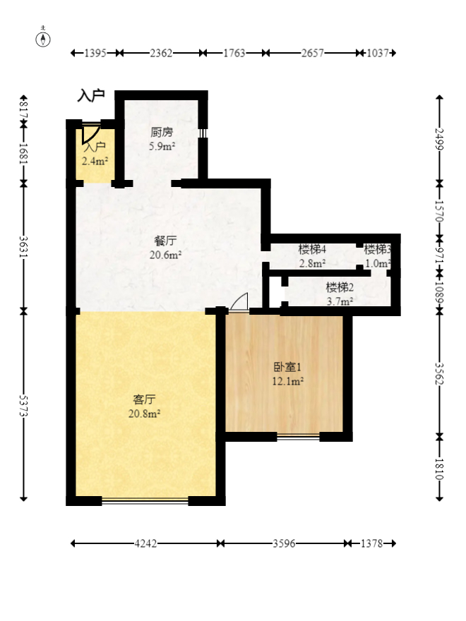 阳光城尚东湾青云苑  4室2厅2卫   125.00万室内图1