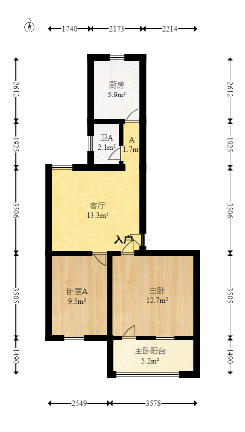 老鸦冲社区  1室1厅1卫    38.0万室内图1