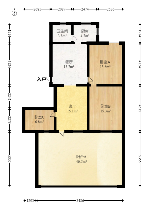 东瓜山三村(东电社区) 3室2厅1卫 64.3万 东瓜山三村(东电社区) 3室2厅1卫 64.3万户型图