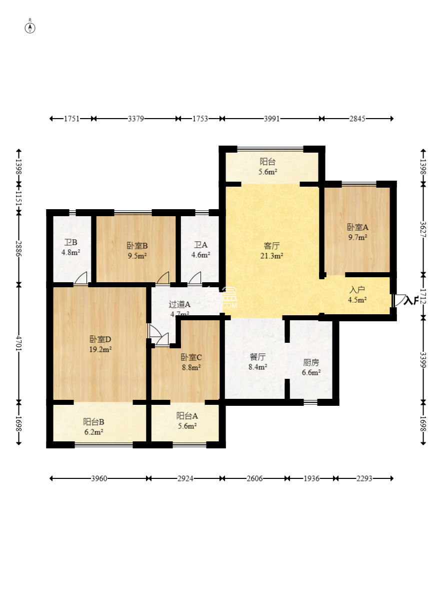 中建嘉和城  4室2厅2卫    115.0万