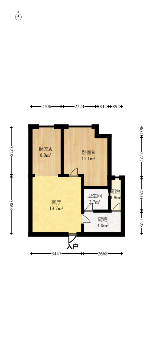 中建芙蓉工社  2室1厅1卫   45.00万室内图1