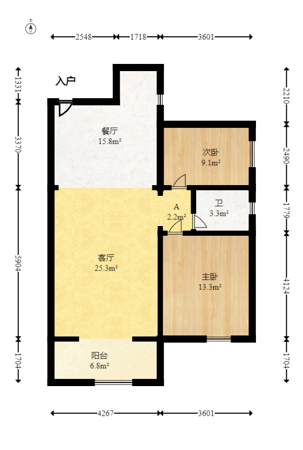 松雅湖畔  2室2厅1卫   54.00万室内图1