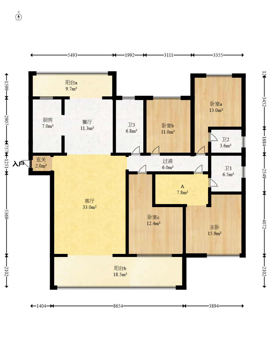 润和谷山郡(悦禧山庄水榭花都) 4室2厅2卫 137.5万 润和谷山郡(悦禧山庄水榭花都) 4室2厅2卫 137.5万户型图
