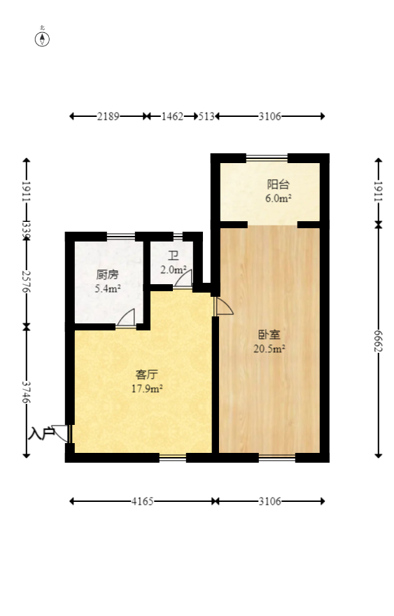 福润园  1室1厅1卫   47.00万室内图1