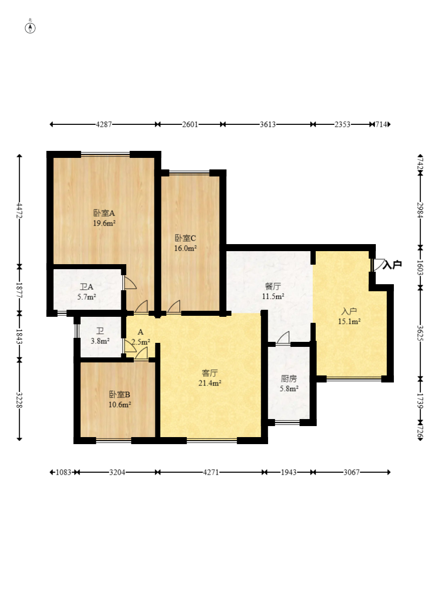 中央美郡  4室2厅2卫    130.0万 中央美郡  4室2厅2卫    130.0万户型图