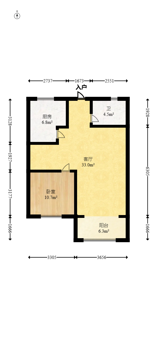 梅溪正荣府  4室2厅2卫   170.00万室内图1