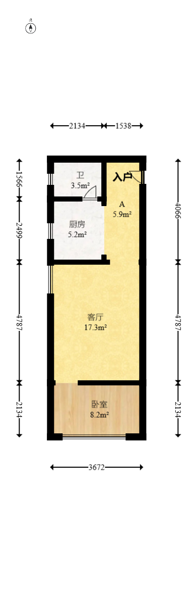 紫云轩  1室1厅1卫   30.00万室内图1