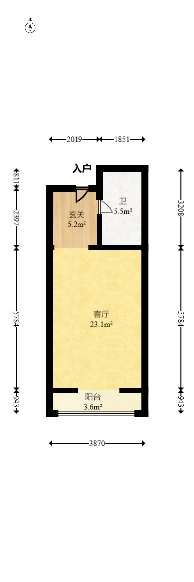 绿城高尔夫小镇 1室1厅1卫 26.0万 绿城高尔夫小镇 1室1厅1卫 26.0万户型图