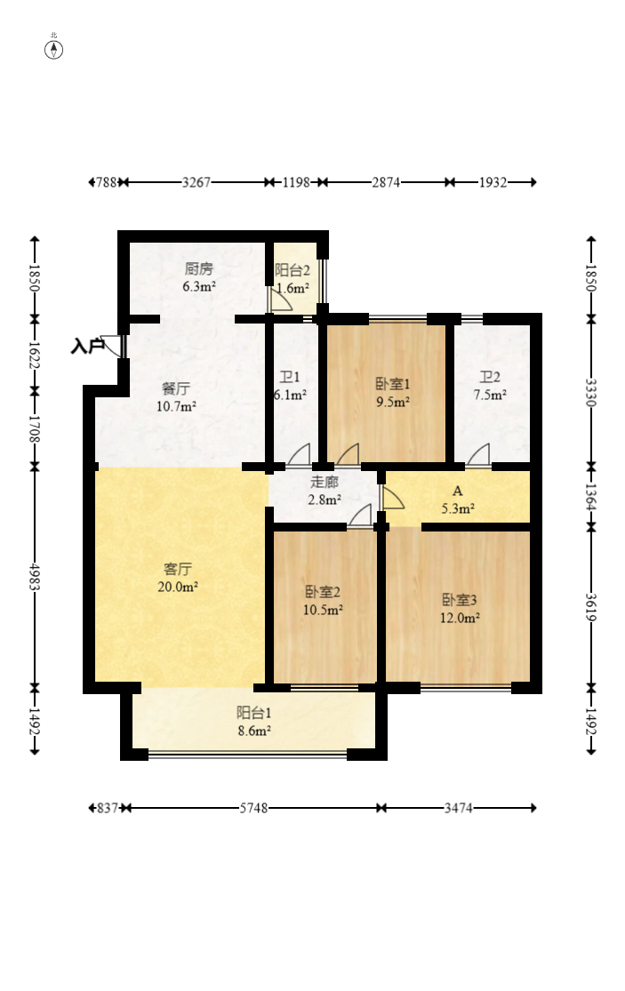 中煤和悦府  3室2厅1卫    106.0万 中煤和悦府  3室2厅1卫    106.0万户型图