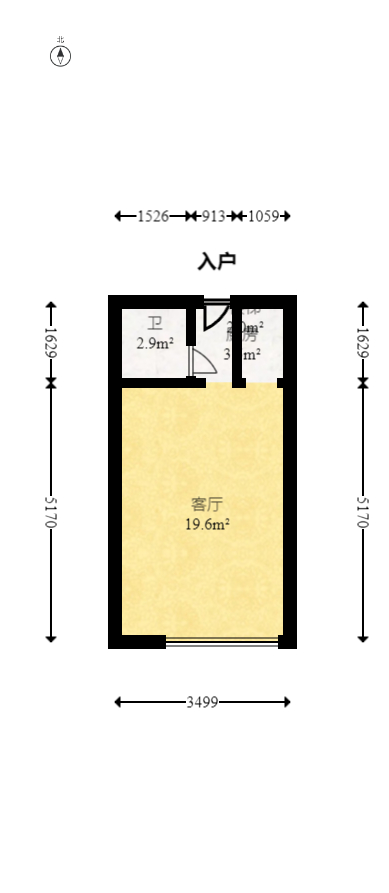 金地铂悦  2室2厅1卫   36.00万室内图1
