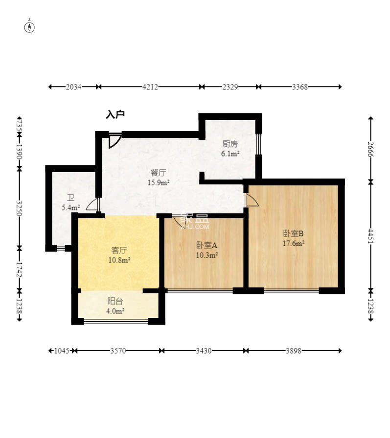 凯乐国际城 2室1厅1卫 100.0万 凯乐国际城 2室1厅1卫 100.0万户型图