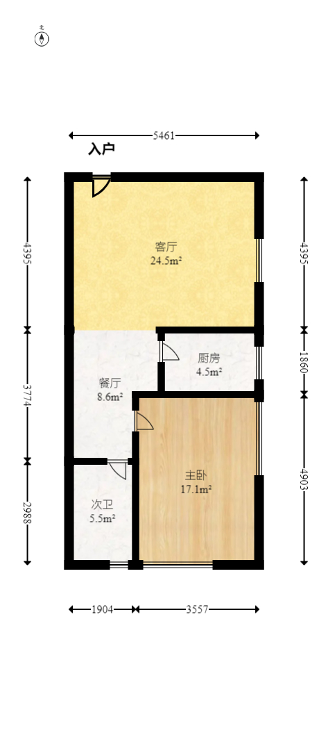 高登大厦  2室1厅1卫   97.00万室内图1