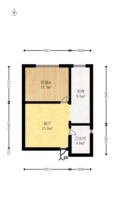 三重星都心  1室1厅1卫    47.0万 三重星都心  1室1厅1卫    47.0万户型图