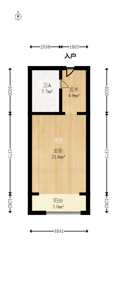恒大御景湾  1室1厅1卫   52.00万