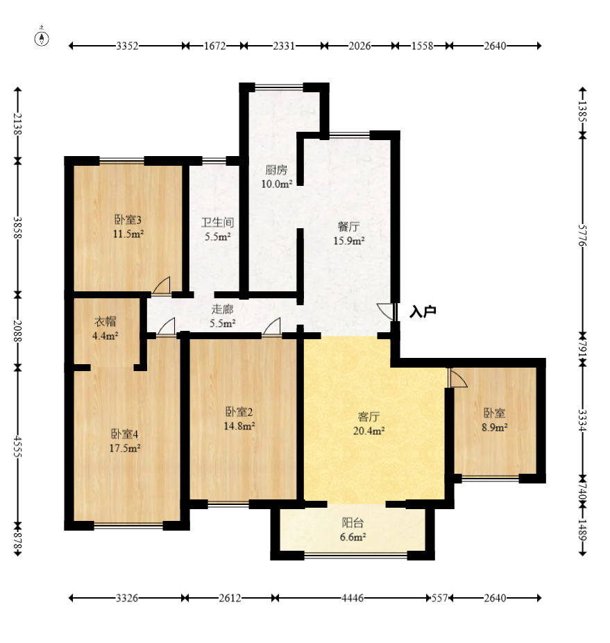 中国铁建国际城二期 4室2厅2卫 85.8万 中国铁建国际城二期 4室2厅2卫 85.8万户型图