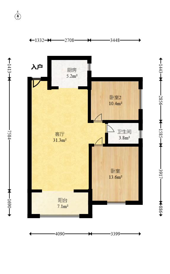 高林仕家  2室2厅1卫    42.8万 高林仕家  2室2厅1卫    42.8万户型图