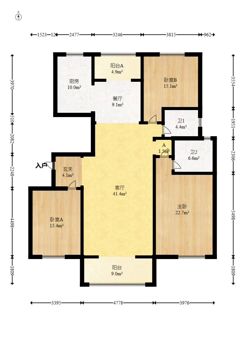 含浦家苑 3室2厅1卫 80.6万 含浦家苑 3室2厅1卫 80.6万户型图