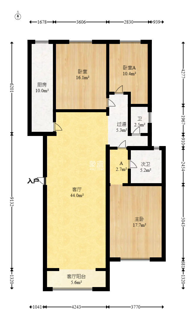 卧龙居国际村  3室2厅2卫   80.00万