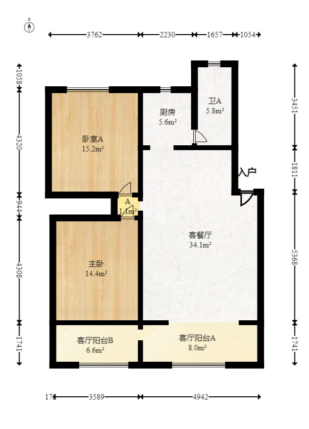 药机厂宿舍(铜盆湖小区)  2室2厅1卫   62.00万