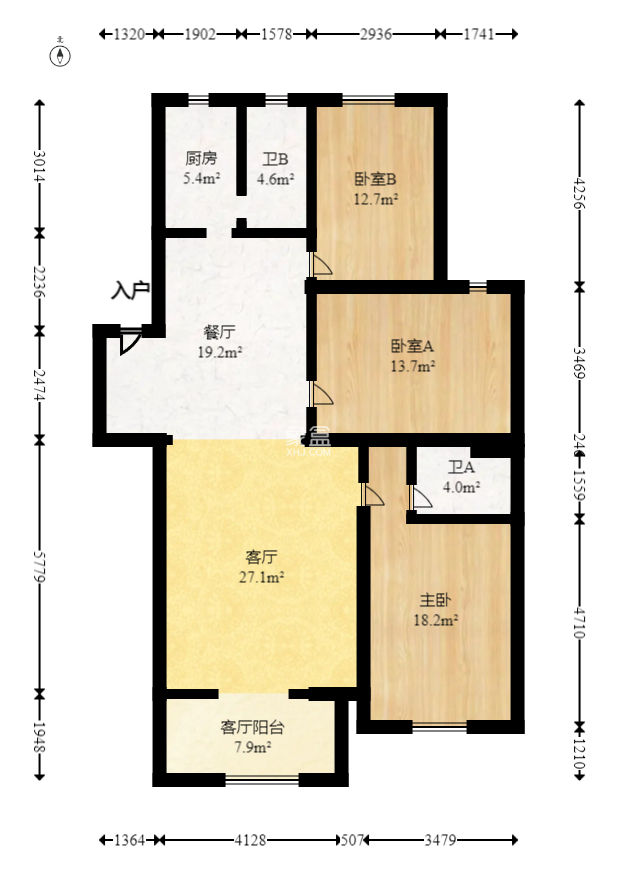 雄海花园  3室2厅2卫   98.00万