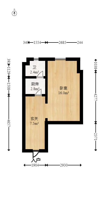 美利新世界 1室0厅1卫 17.5万 美利新世界 1室0厅1卫 17.5万户型图