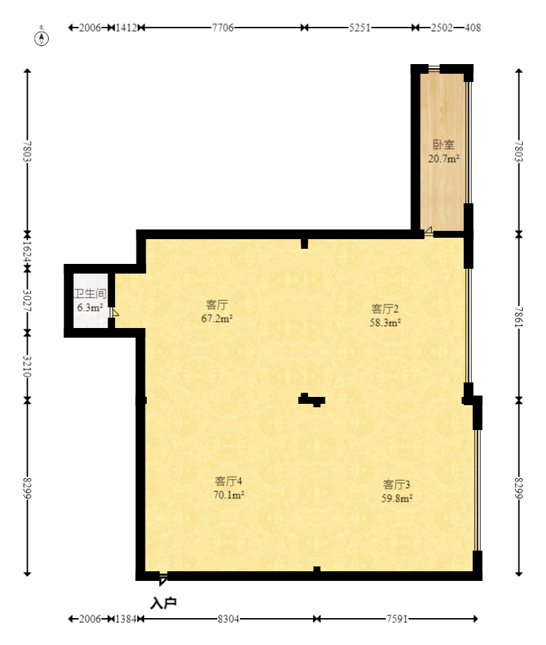 星沙壹号企业特区  1室1厅2卫    160.0万 星沙壹号企业特区  1室1厅2卫    160.0万户型图