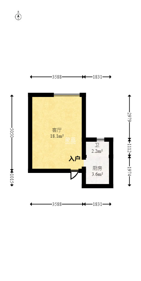 恒基凯旋门一二期  1室1厅1卫    33.3万