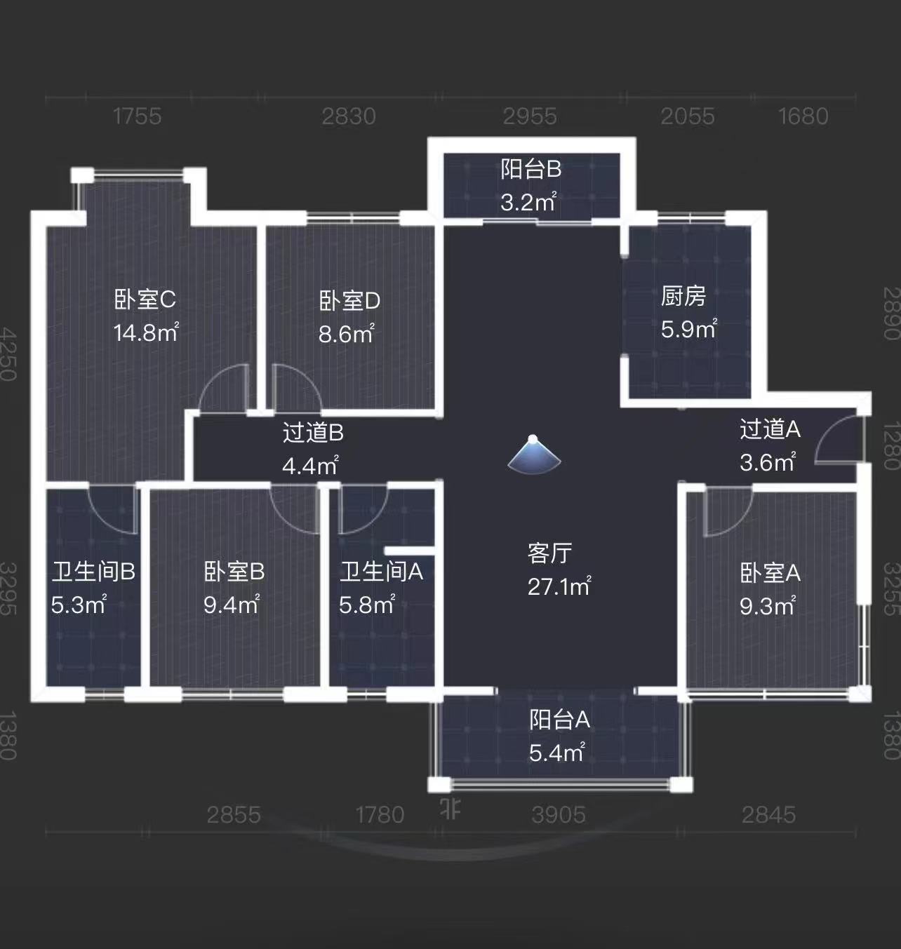 中建江湾壹号 4室2厅2卫 75.00万 中建江湾壹号 4室2厅2卫 75.00万室内图