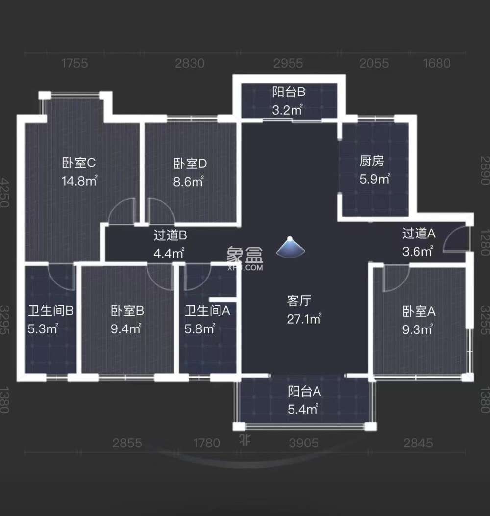 中建江湾壹号  4室2厅2卫    78.0万