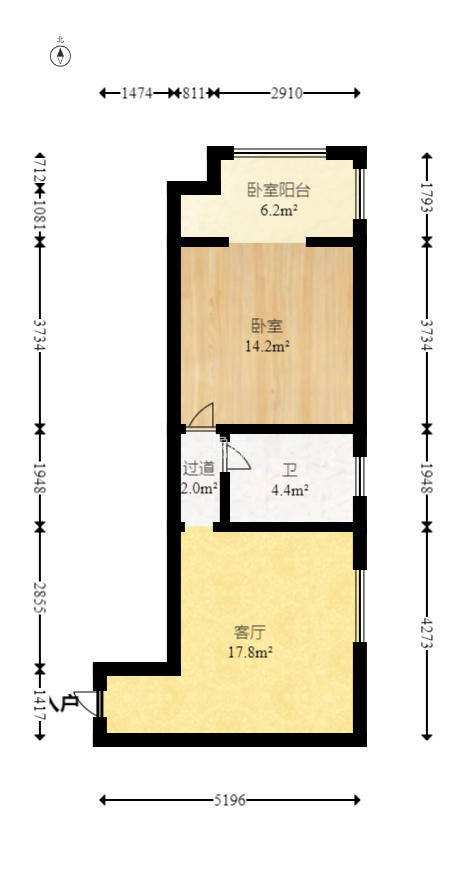 长永佳苑 1室1厅1卫 28.6万 长永佳苑 1室1厅1卫 28.6万户型图