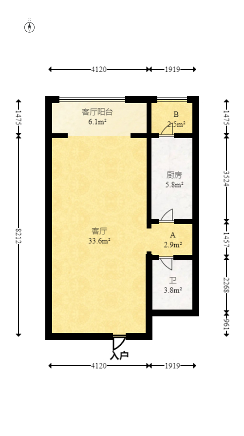 碧桂园威尼斯城  1室1厅1卫   31.00万室内图1