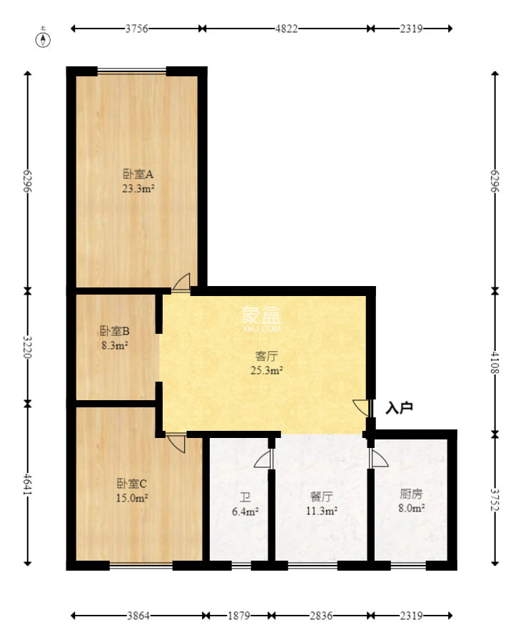 裕園大廈  3室2廳1衛(wèi)   87.00萬