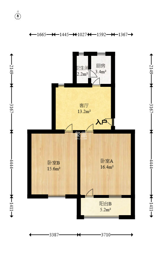 城建科研所宿舍  2室1厅1卫   38.00万