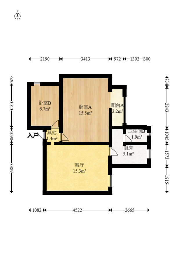 东塘电力院  2室1厅1卫    60.0万 东塘电力院  2室1厅1卫    60.0万户型图