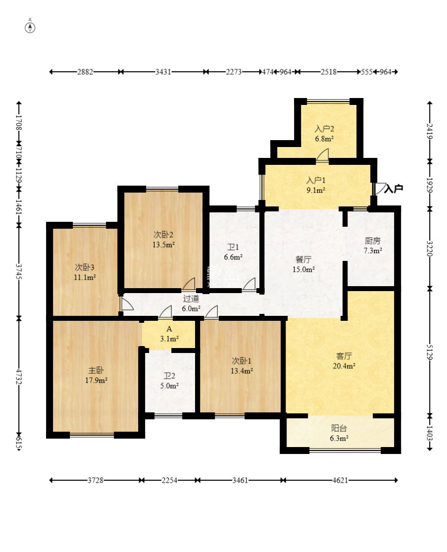 湘江世纪城聚江苑  4室2厅2卫    160.0万