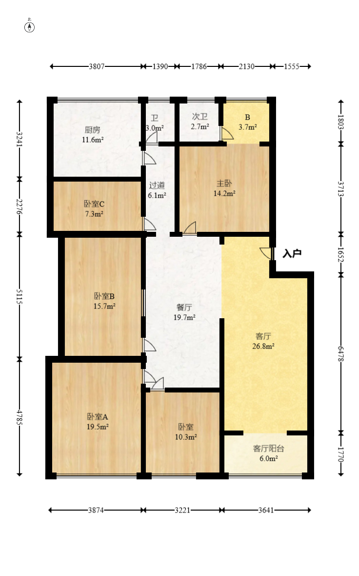 湘绣城  5室2厅1卫    88.0万室内图1