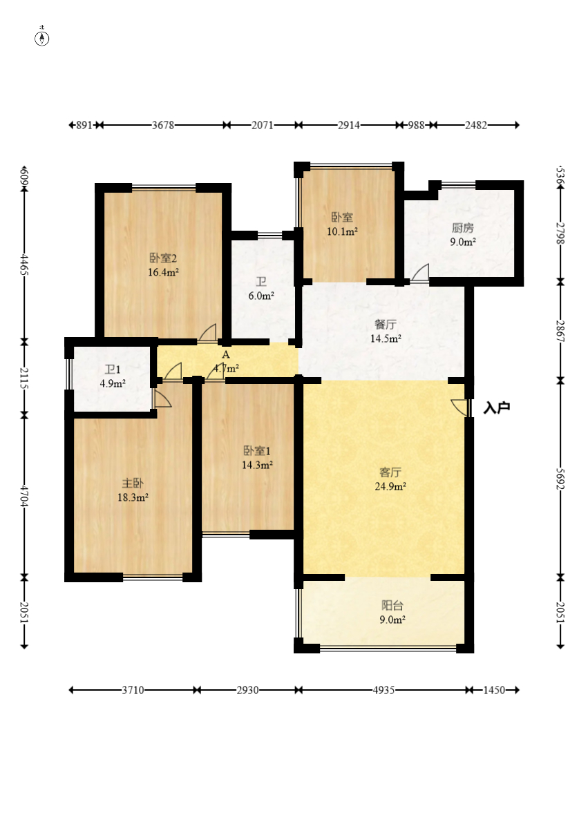 山水湾 4室2厅2卫 95.0万 山水湾 4室2厅2卫 95.0万户型图