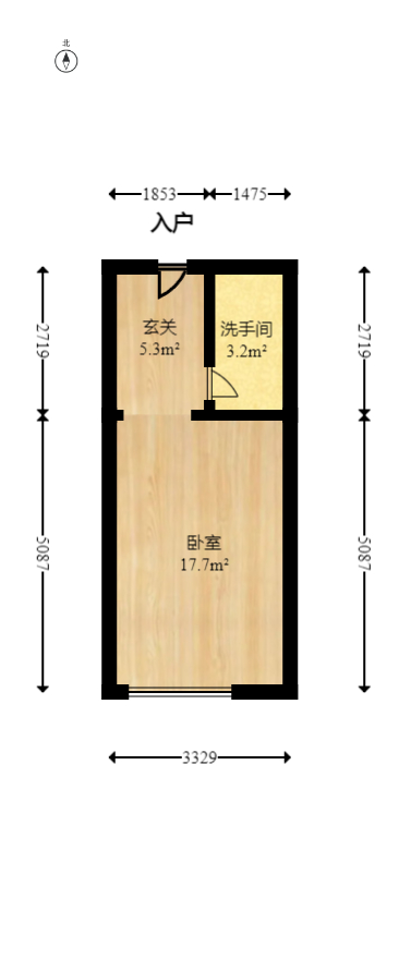 华侨假日中心（晟华苑）  1室1厅1卫    31.99万室内图1