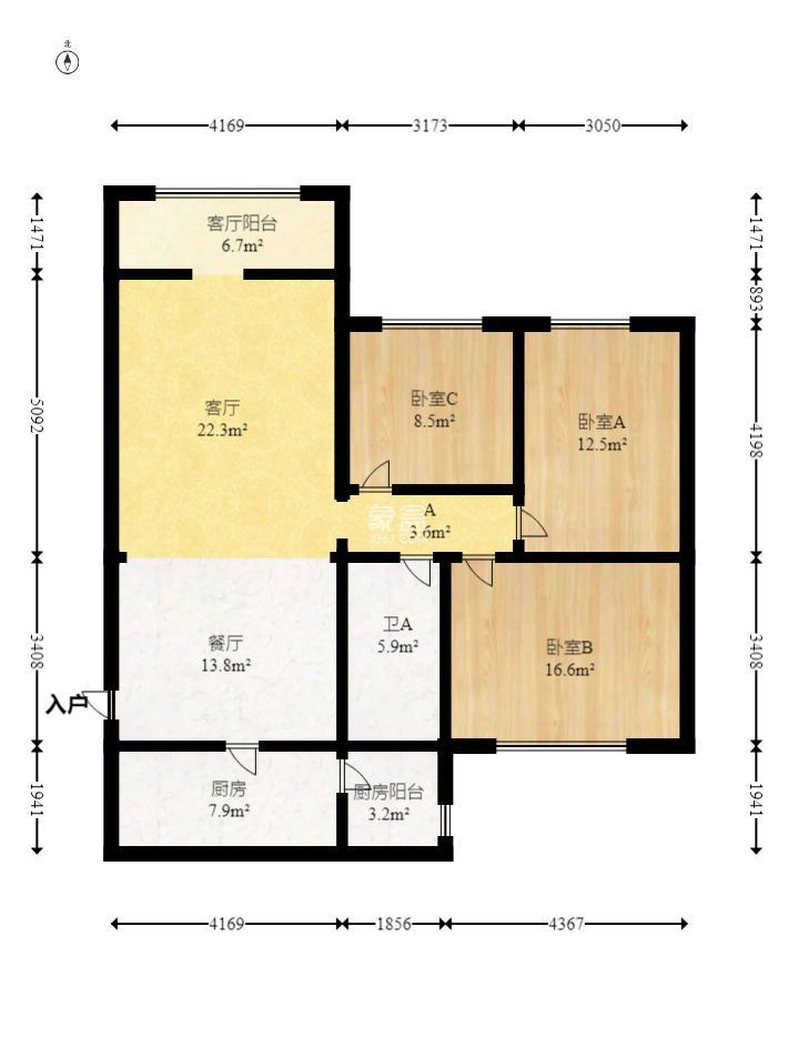 恒大御景湾  3室2厅2卫   168.80万
