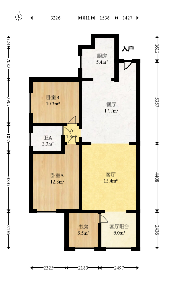 钰龙天下二期（钰龙佳园）  2室2厅1卫   259.20万室内图1
