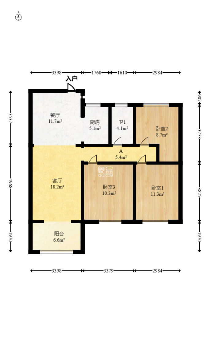 明昇壹城（明昇时代广场）一期  3室2厅1卫    125.0万